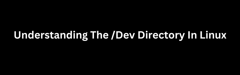 Dev Directory In Linux